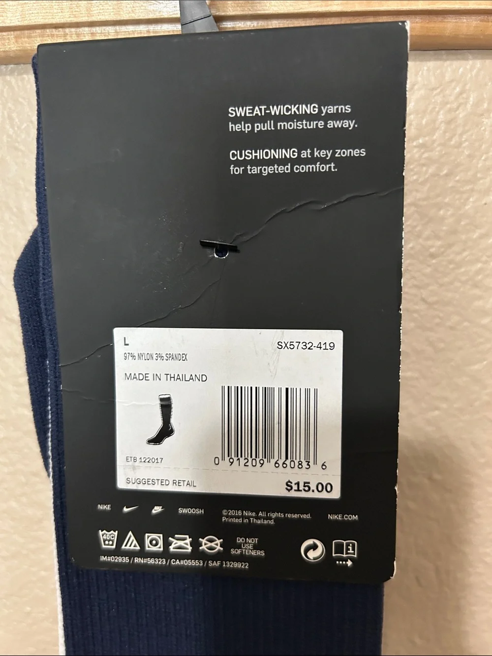 Nike Navy and White Vapor Over-The-Calf Soccer Socks